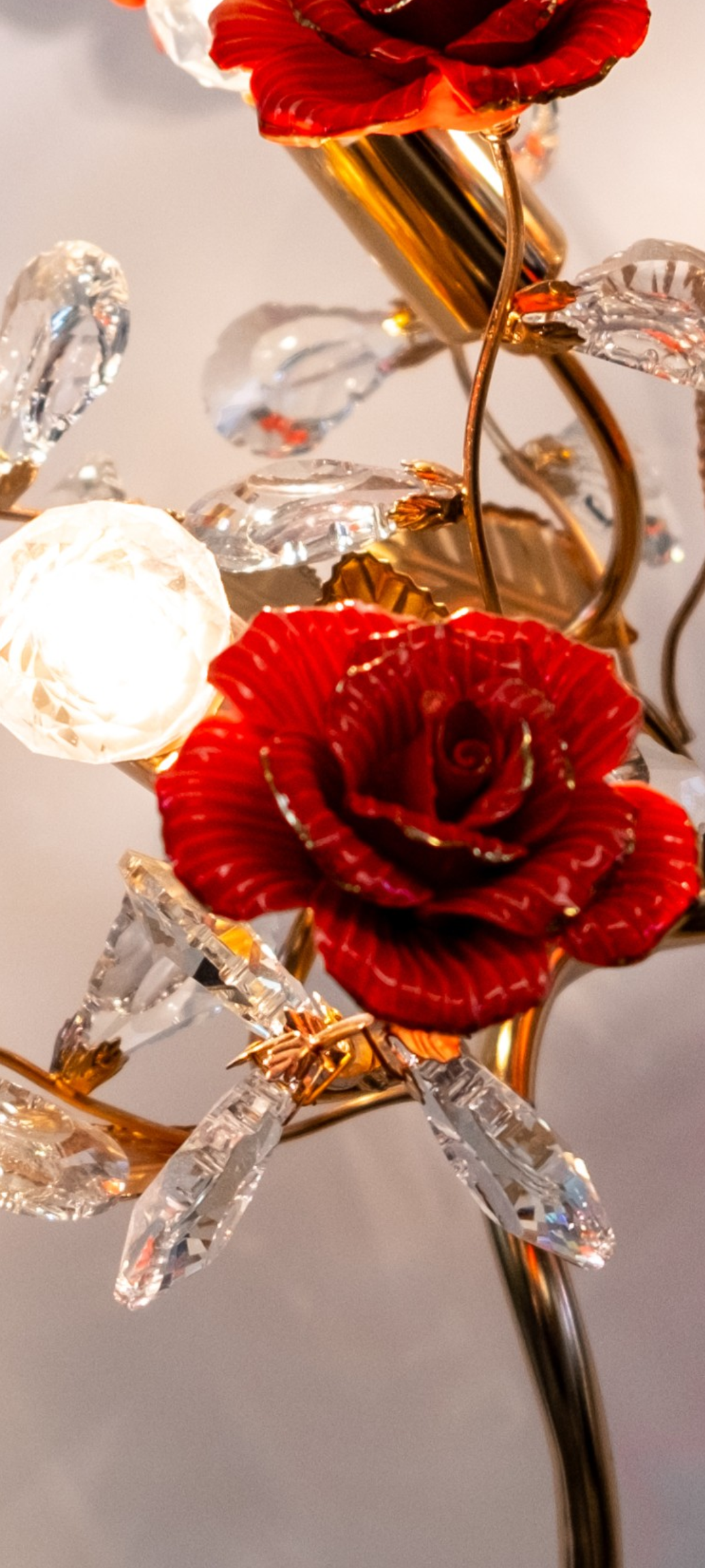 Crystal Red Rose Lamp