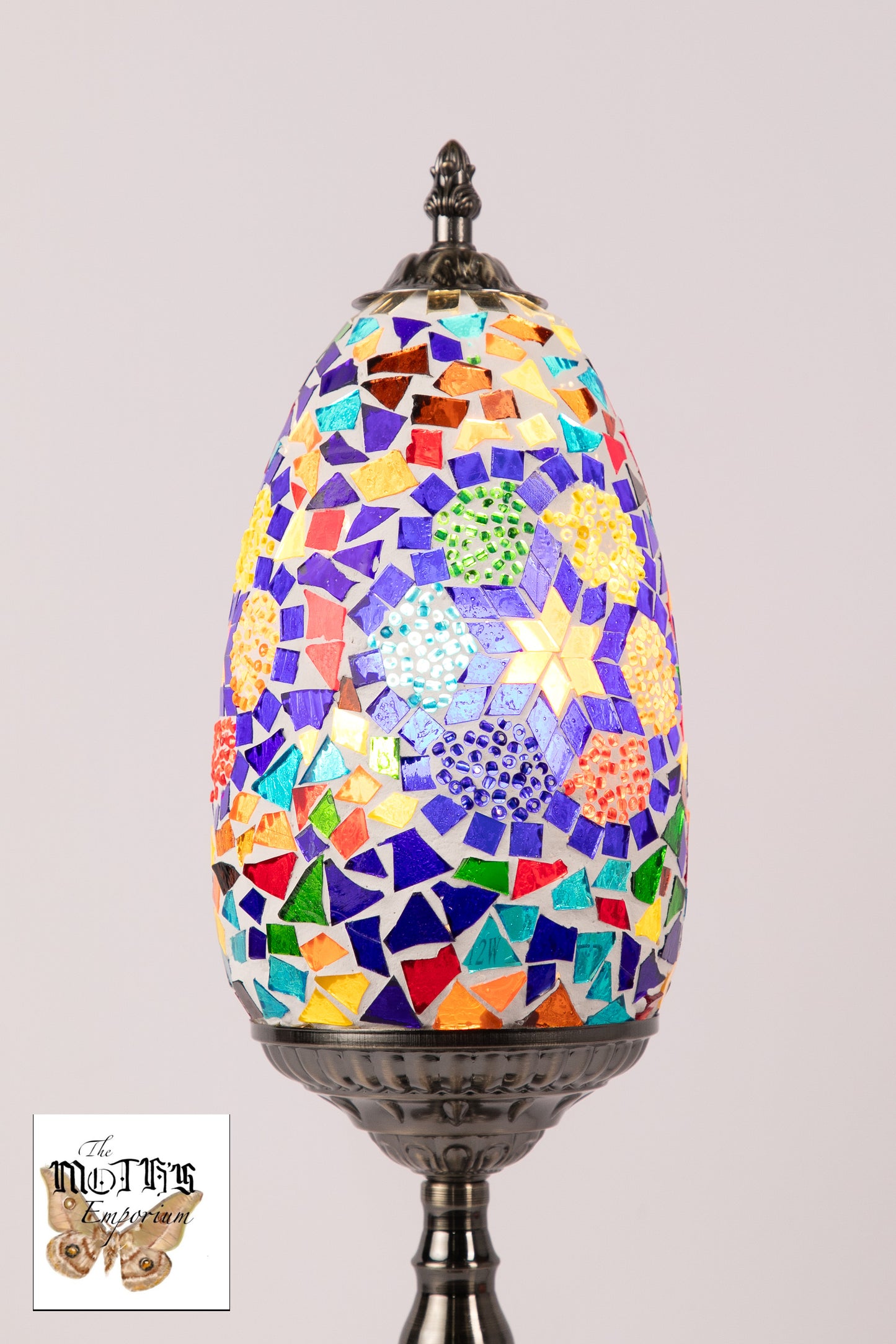 Egg Mosaic Table Lamp (Multicoloured Stars)