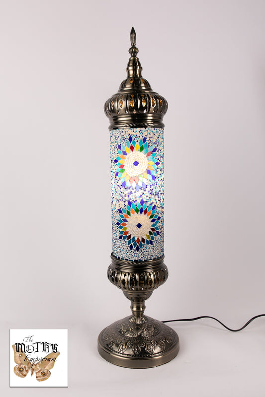 Moroccan Lantern Table lamp Large (Light/Dark Blue Stars)