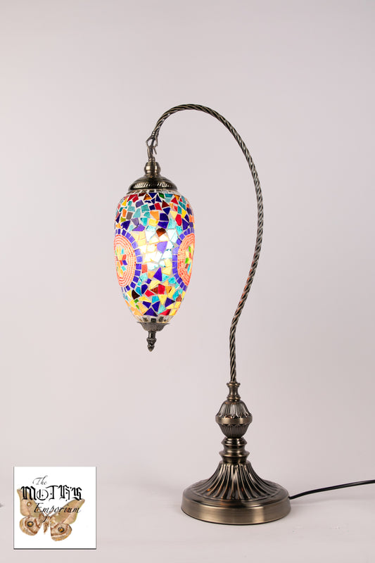 Egg Swan Neck Mosaic Table Lamp (Multicoloured)