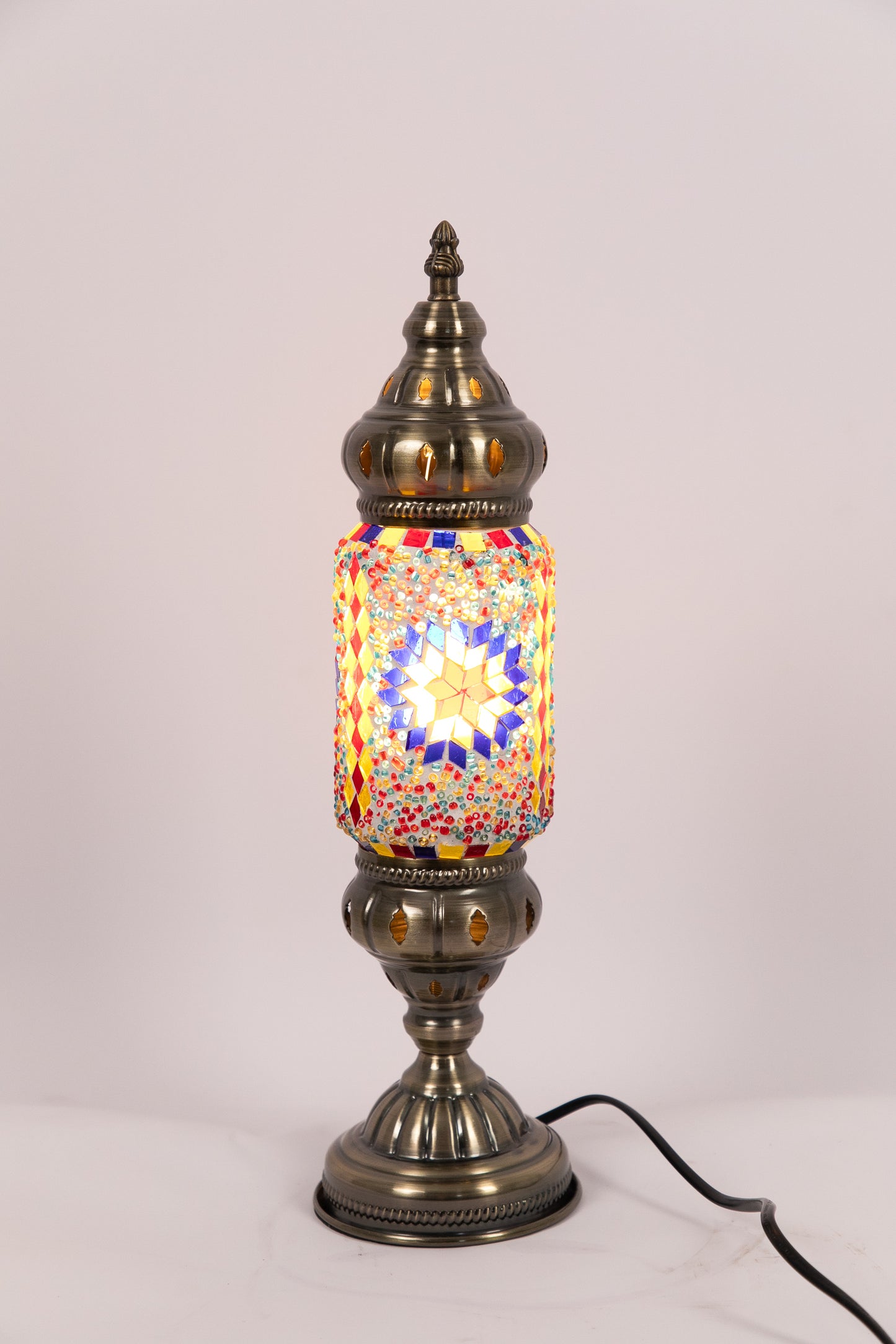 Moroccan Lantern Table lamp Small (Red/Yellow/Blue Star)