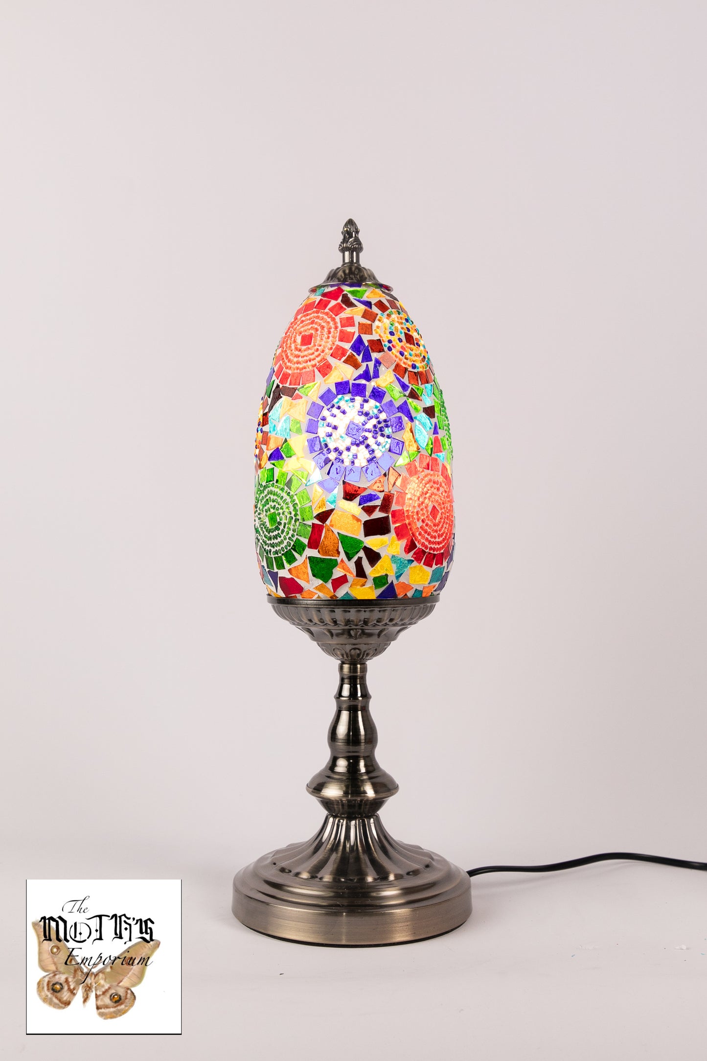 Egg Mosaic Table Lamp (Multicoloured Circles)