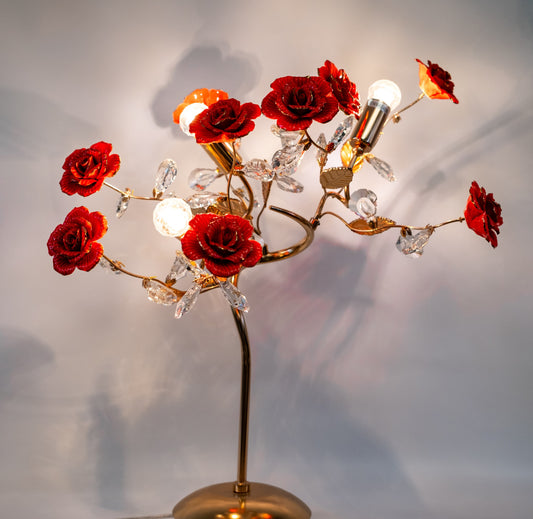 Crystal Red Rose Lamp