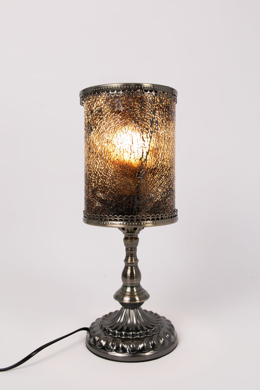 Crushed Glass Mosaic Table Lamp (Brown)