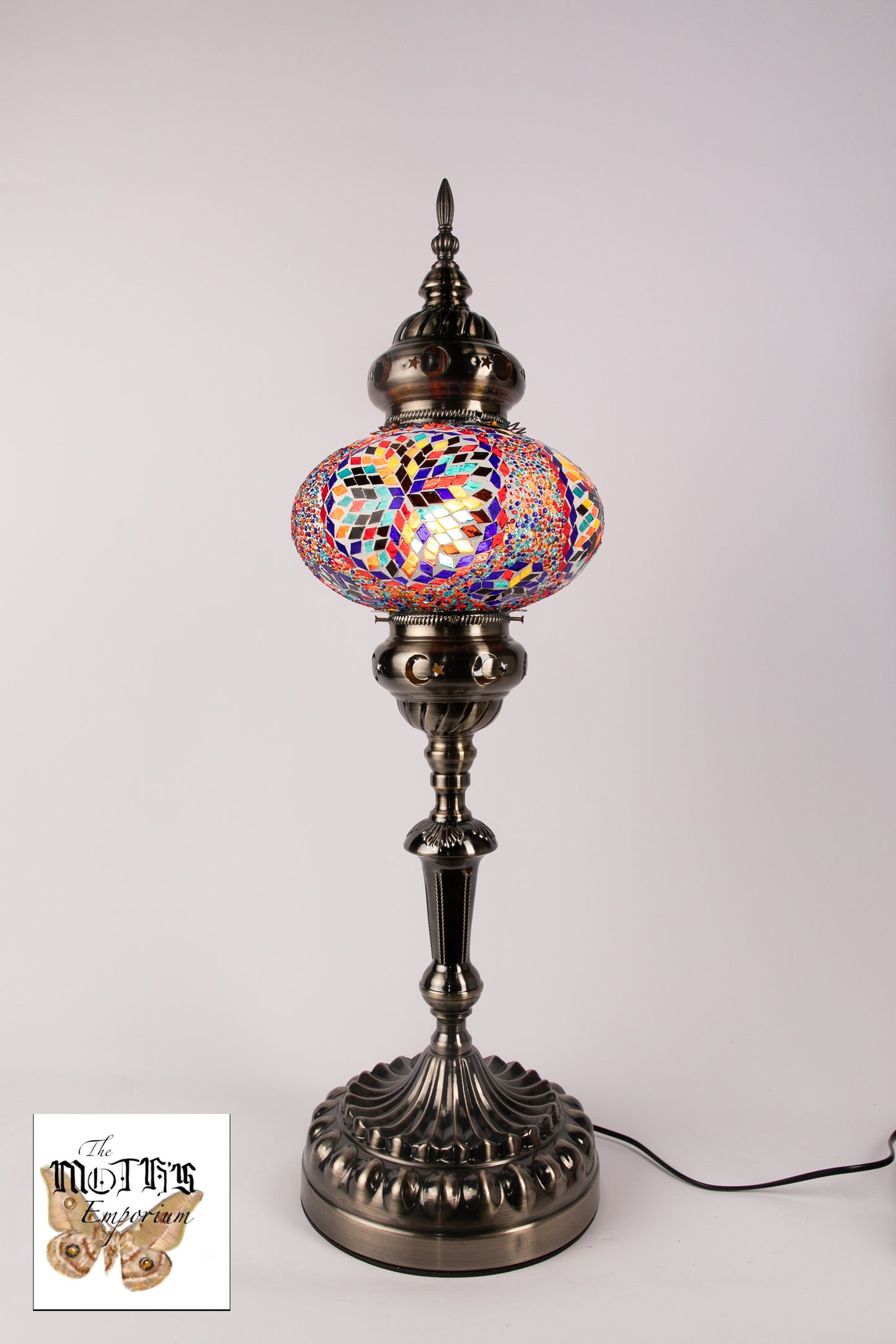Large Globe Moroccan Table Lamp (Multicoloured Circle)