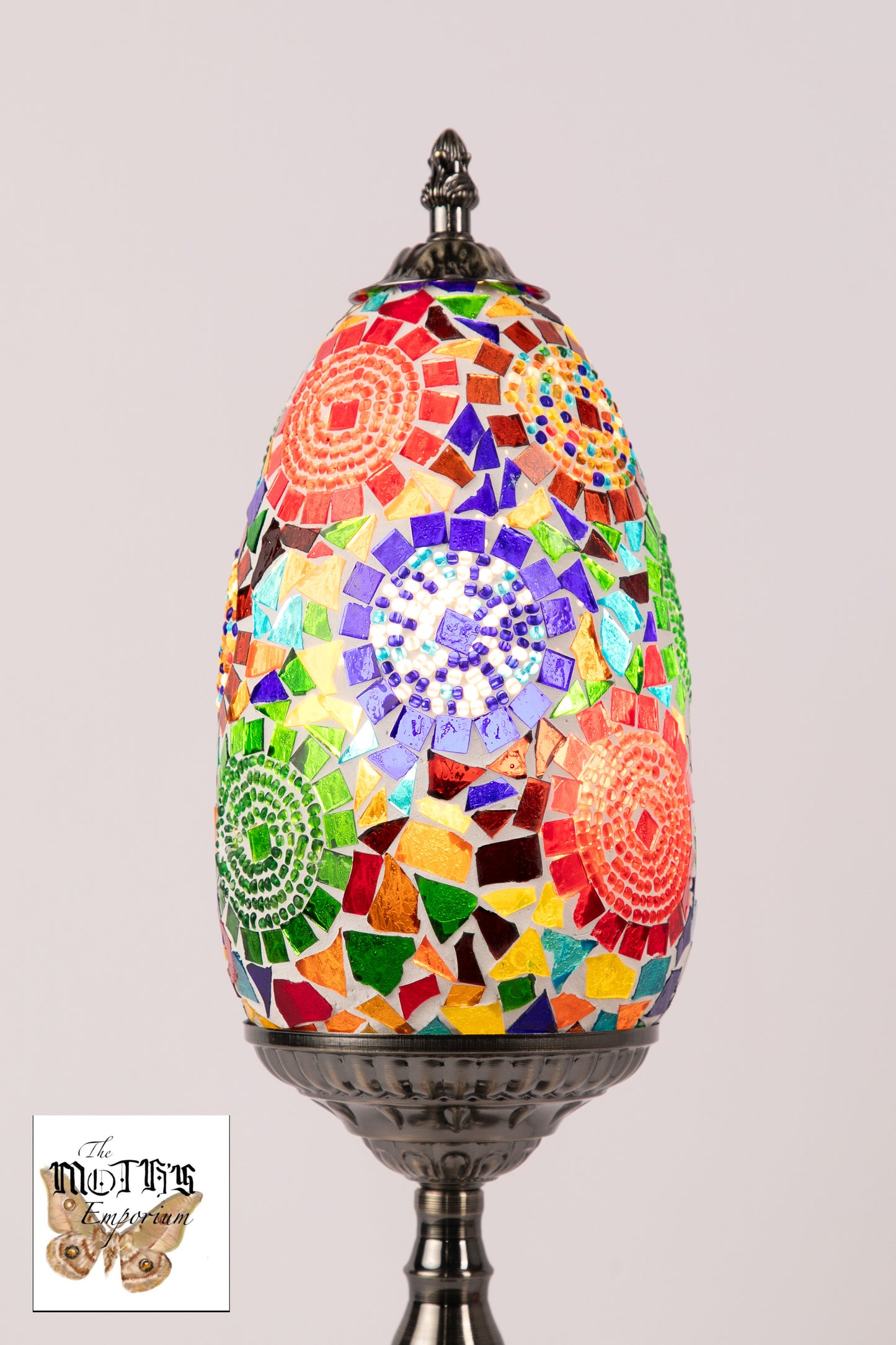 Egg Mosaic Table Lamp (Multicoloured Circles)