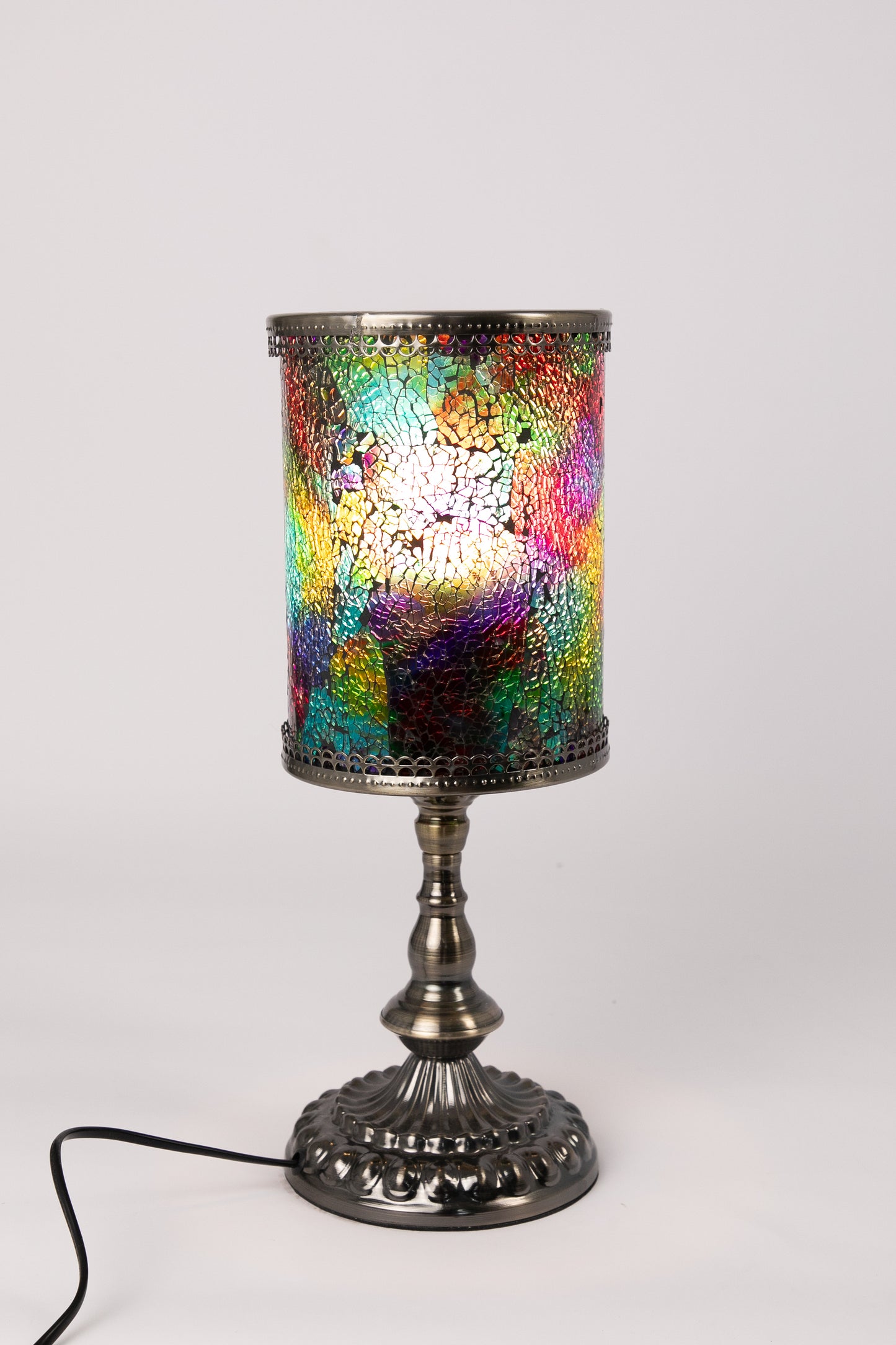 Crushed Glass Mosaic Table Lamp (Multicoloured 2)