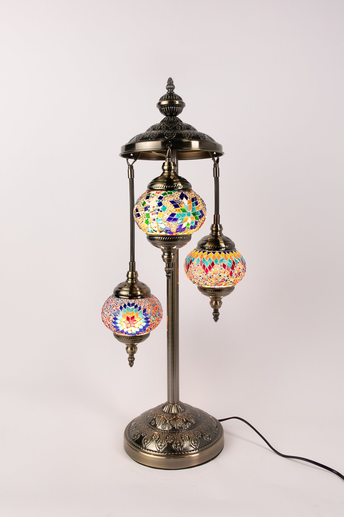 3 Globe Moroccan Table Lamp (Multicoloured Mixed)