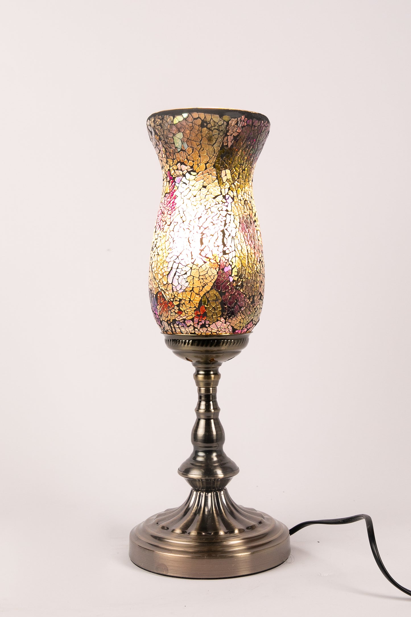 Flower Mosaic Table Lamp (Pale Watercolors)