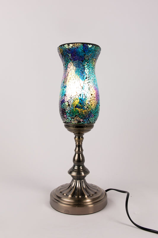 Flower Mosaic Table Lamp (Aqua)