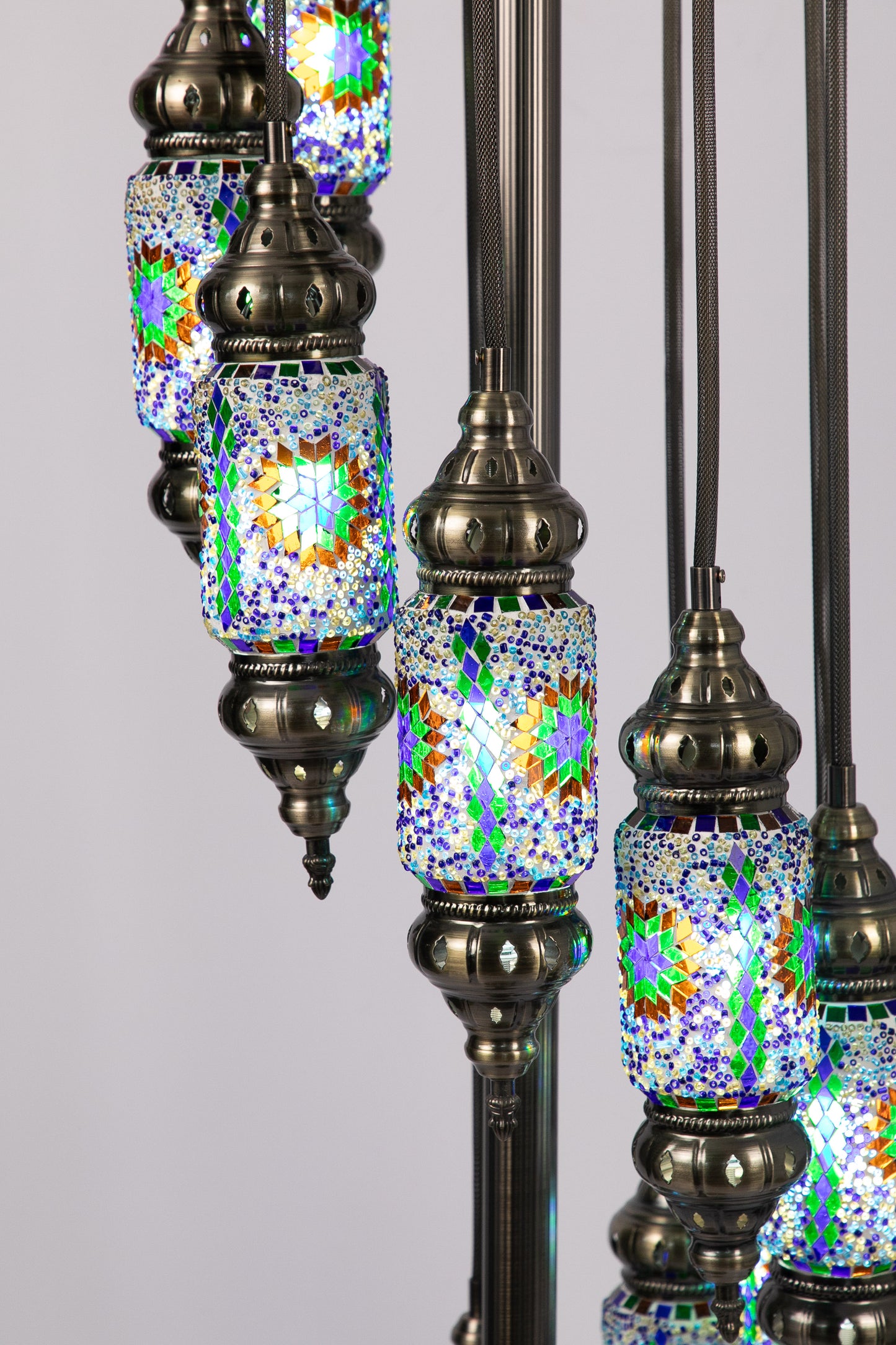 9 Lantern Moroccan Floor Lamp (7 Colours)