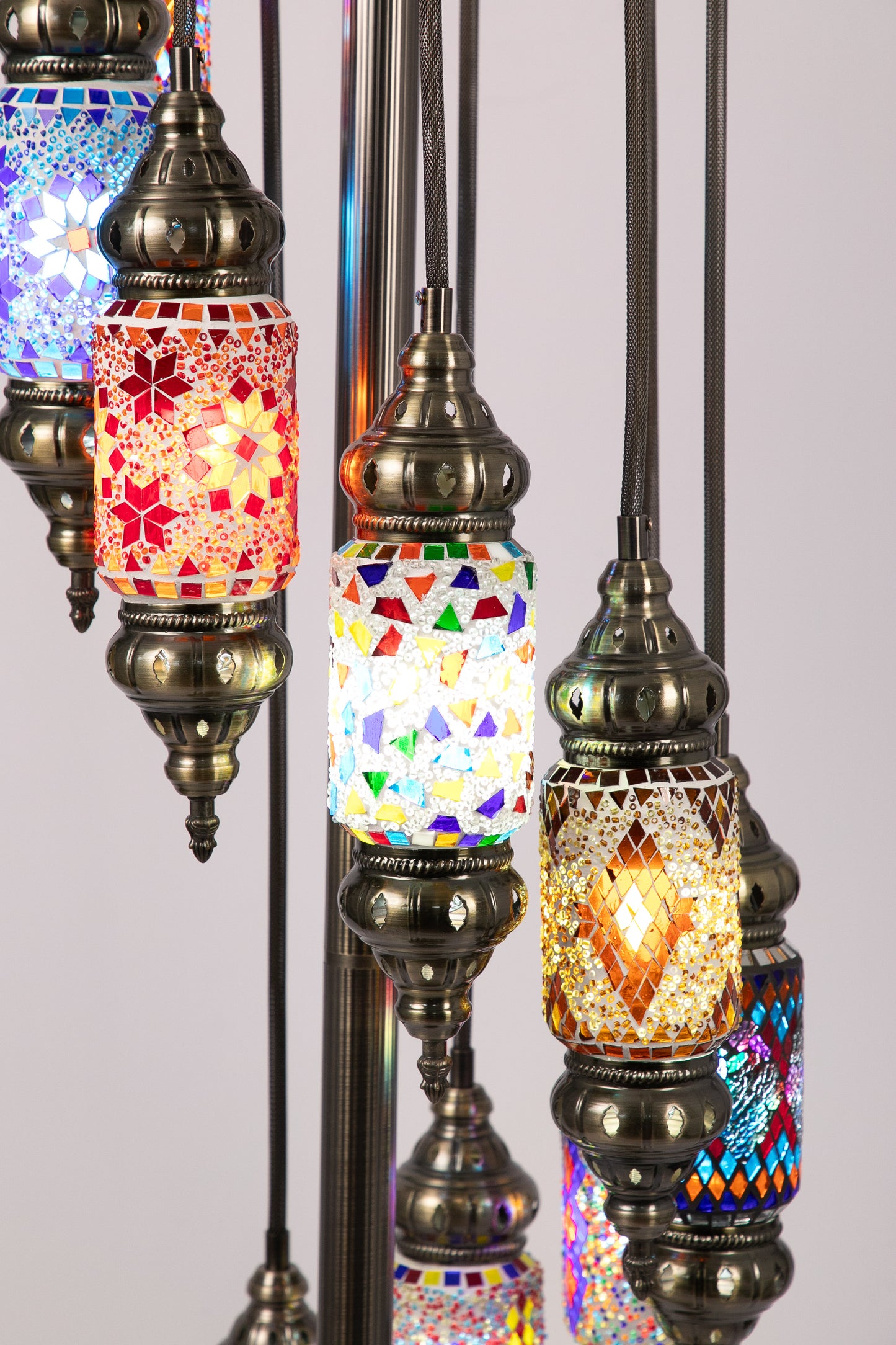 9 Lantern Moroccan Floor Lamp (7 Colours)