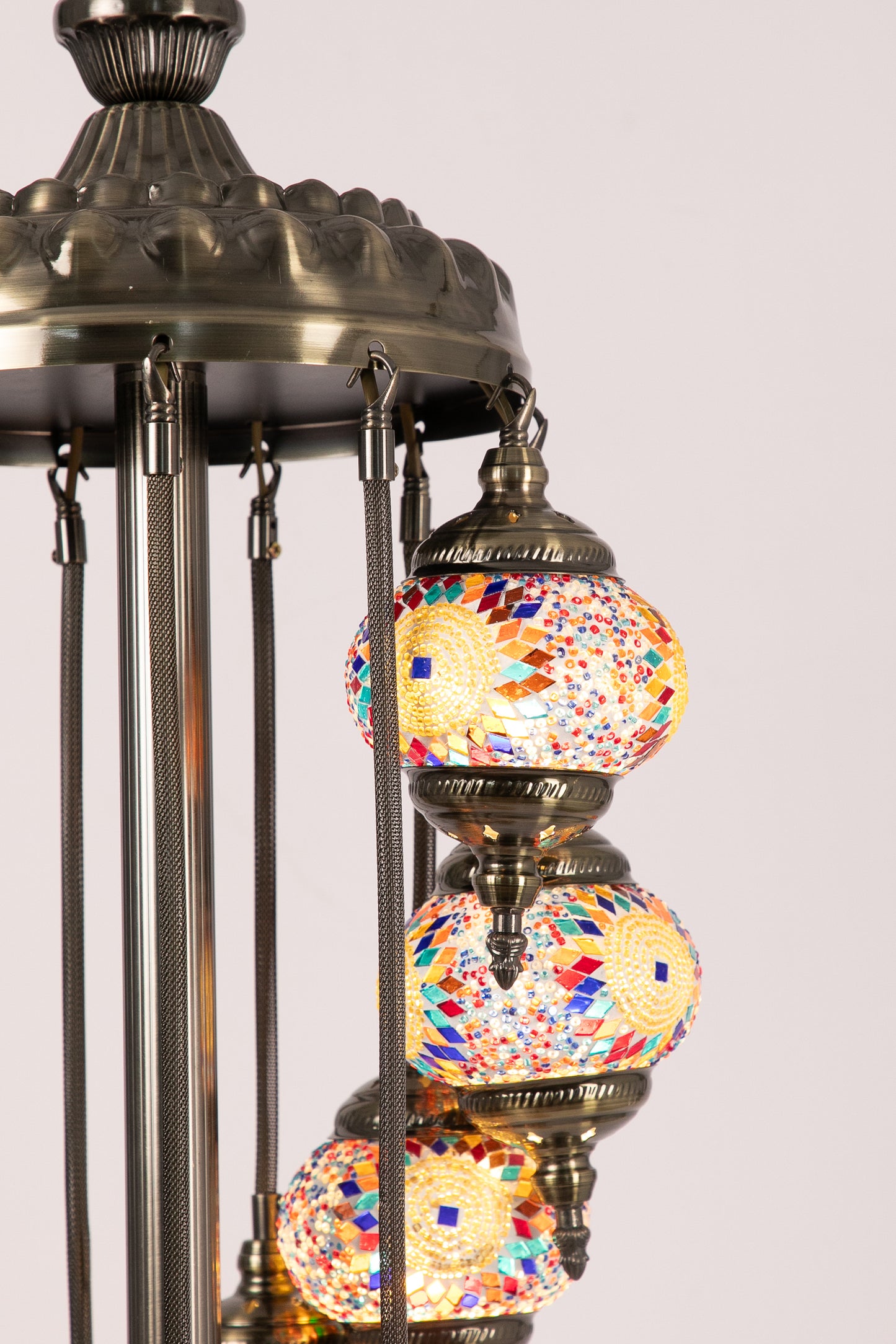 11 Globe Moroccan Floor Standing Lamp (Multicoloured Stars)