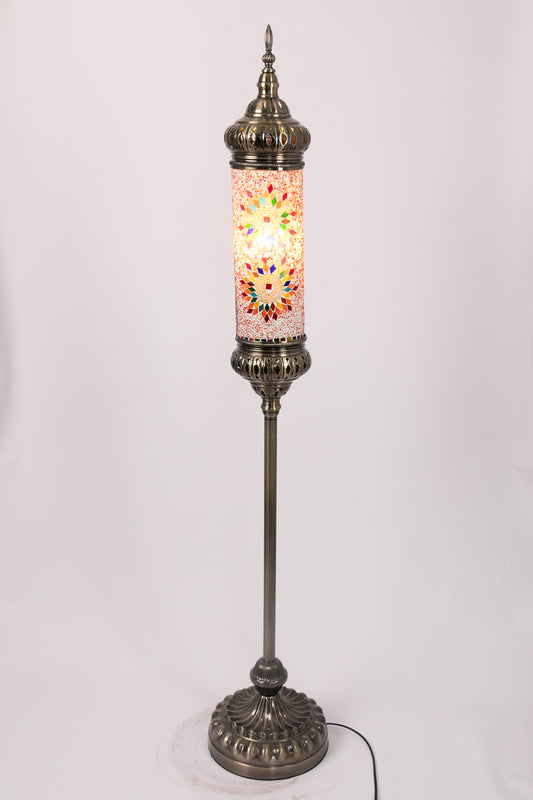 Medium Floor Standing Moroccan Lantern (Red Stars)