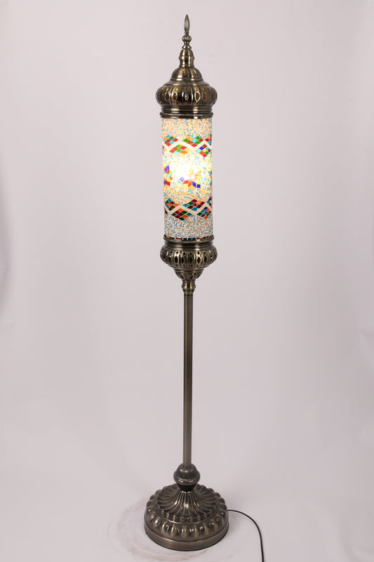 Medium Floor Standing Moroccan Lantern (Multicoloured Stars)