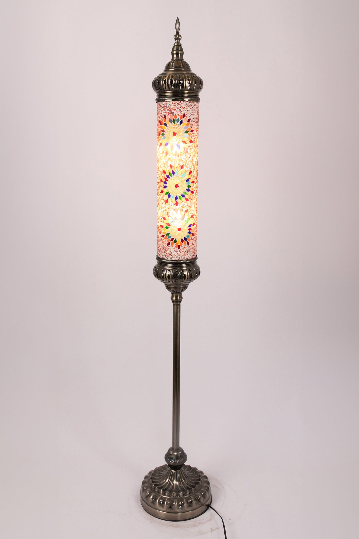 Tall Floor Standing Moroccan Lantern (Multicoloured Stars)