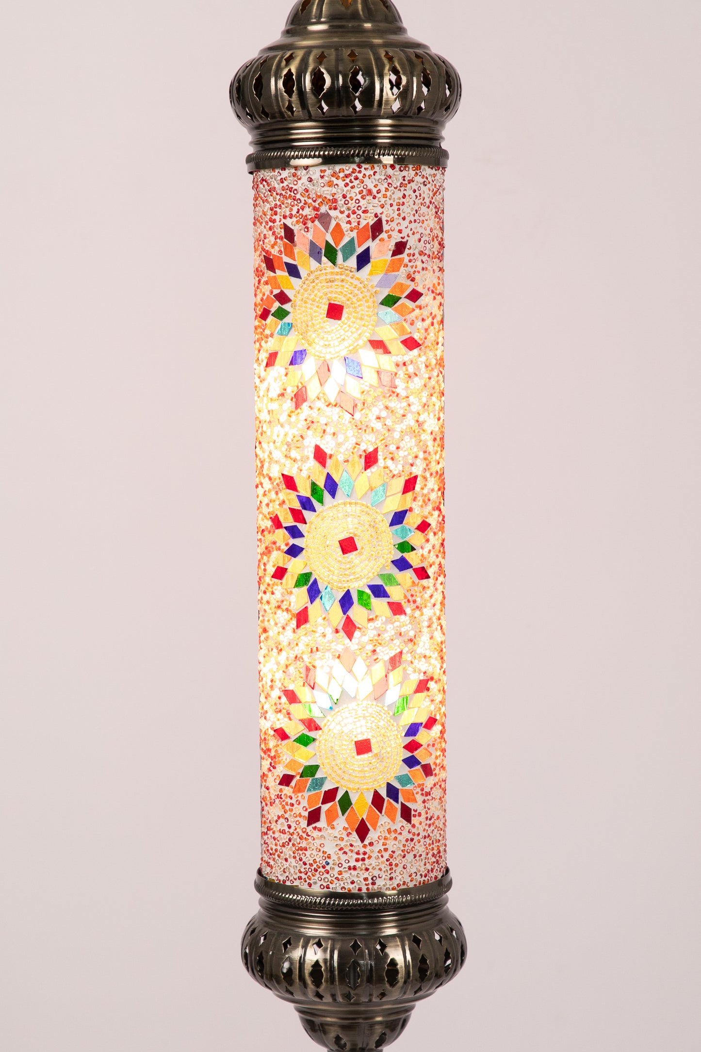 Tall Floor Standing Moroccan Lantern (Multicoloured Stars)