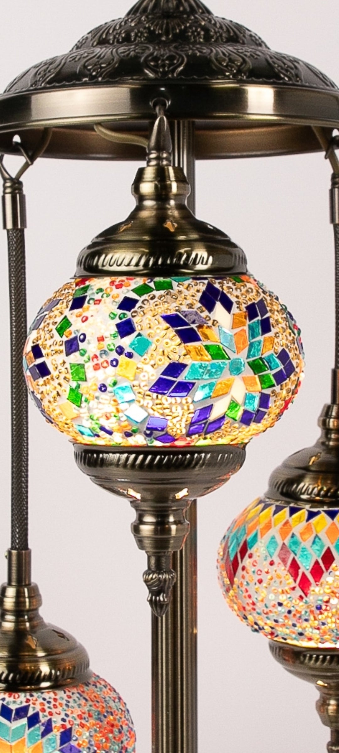 3 Globe Moroccan Table Lamp (Multicoloured Mixed)