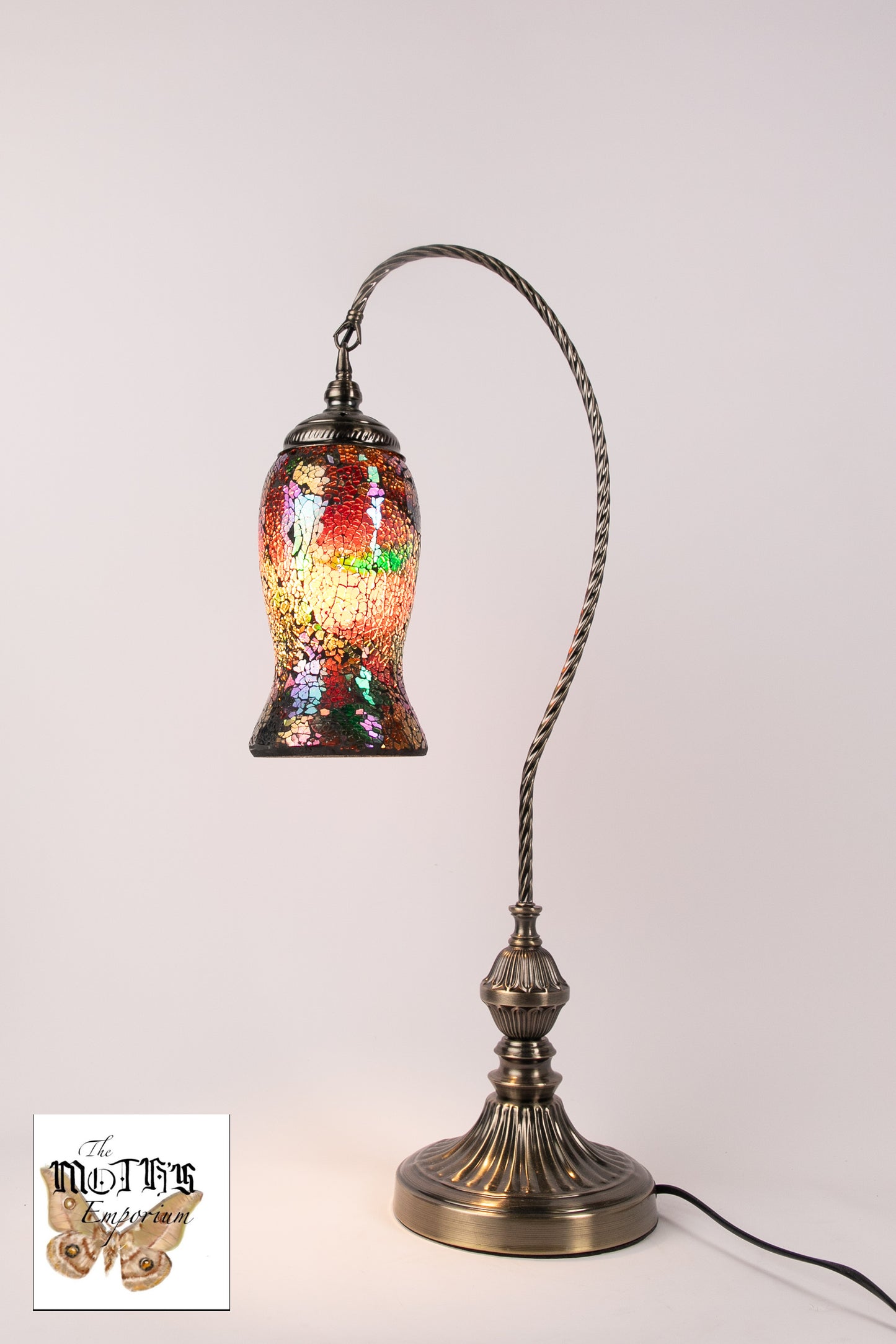 Flower Swan Neck Mosaic Table Lamp (Orchard)