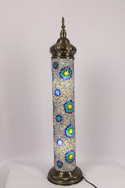 Medium Moroccan Floor Lamp (Blue Stars)