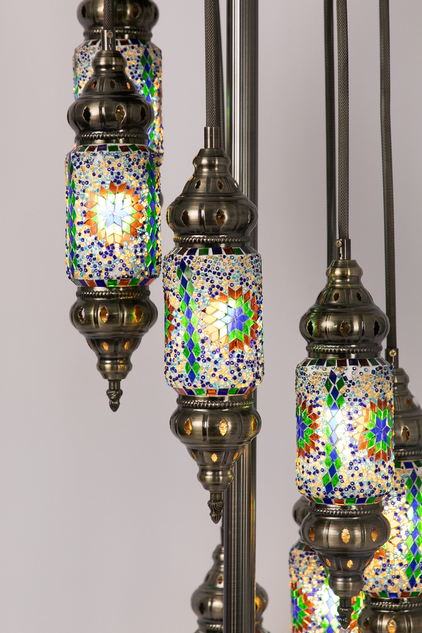 7 Lantern Moroccan Floor Standing Lamp (8 Colours)