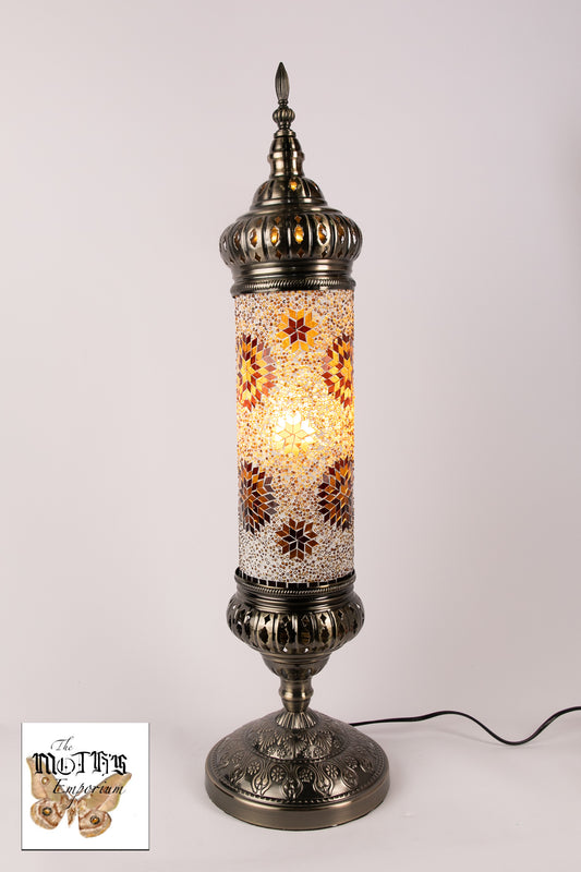 Moroccan Lantern Table Lamp Large (Brown Stars)