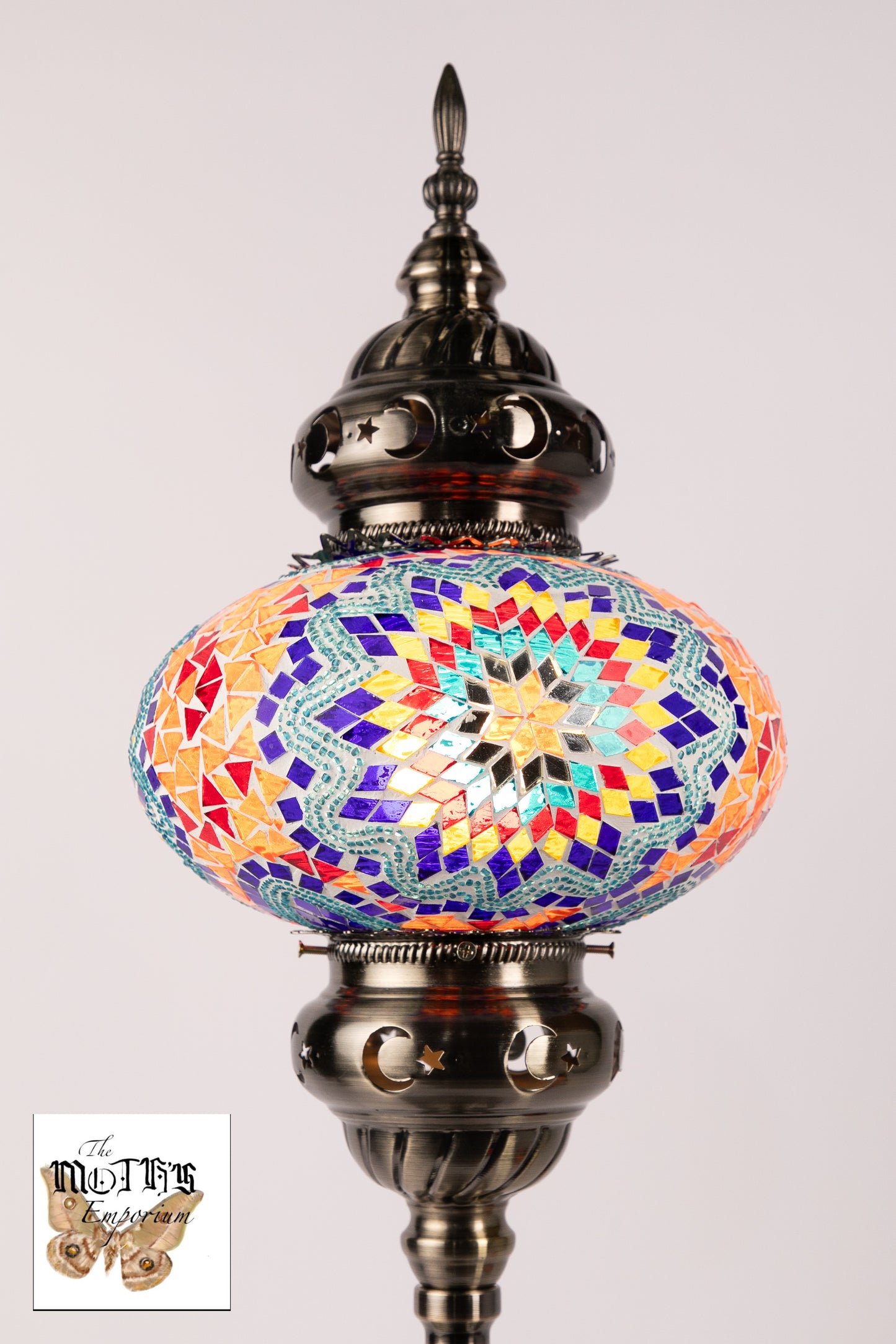 Large Globe Moroccan Table Lamp (Multicoloured Star)