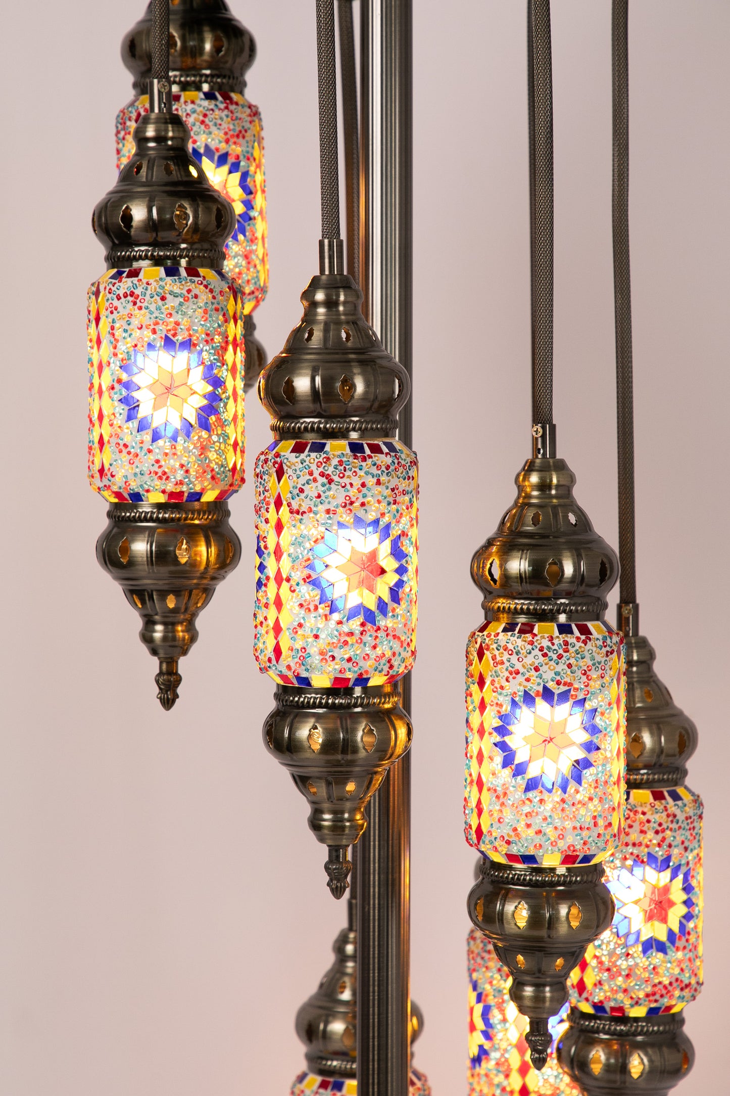 7 Lantern Moroccan Floor Standing Lamp (8 Colours)