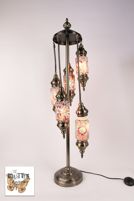 5 Lantern Moroccan Table Lamp (Multicoloured Mixed 2)