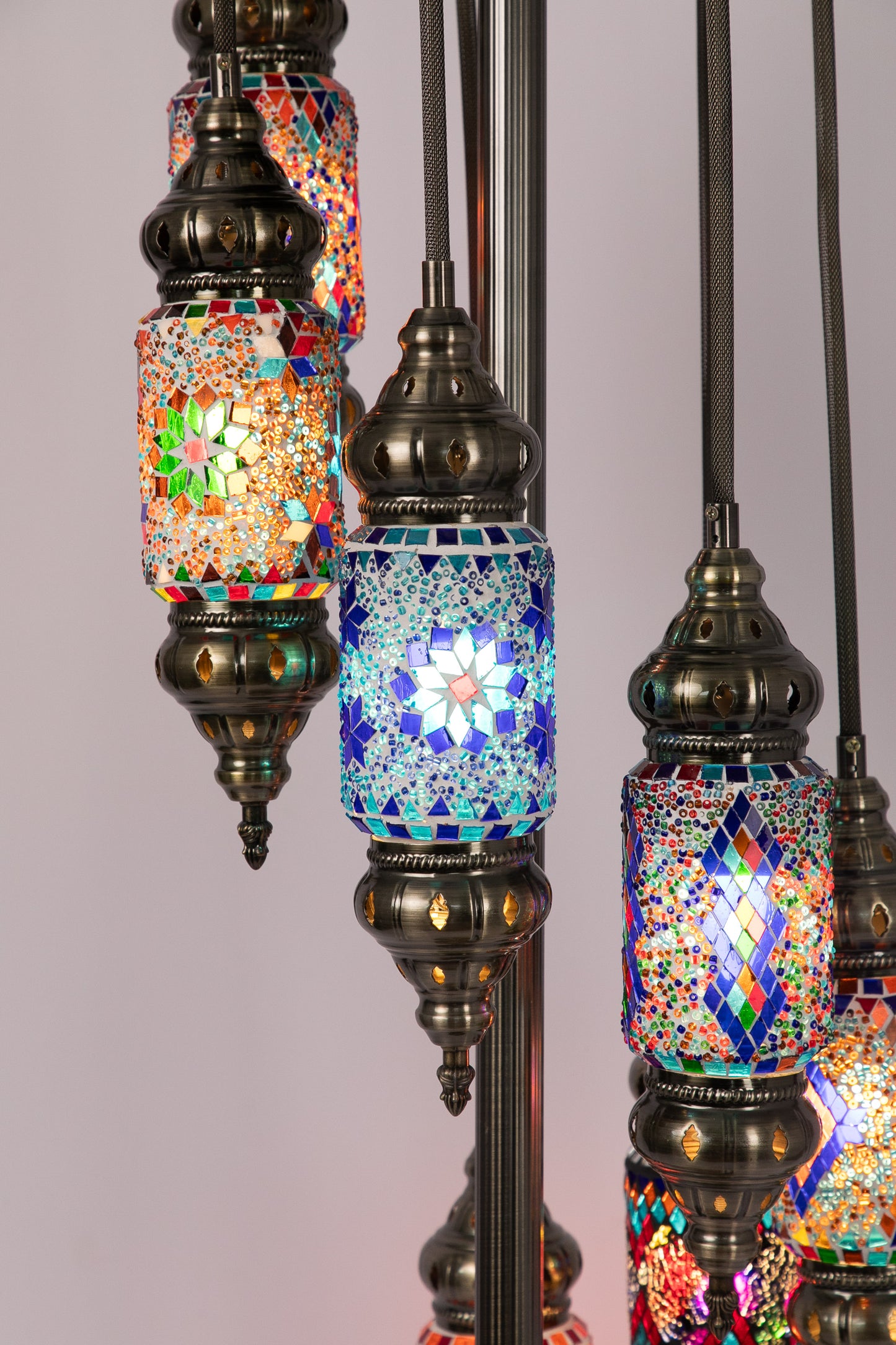 7 Lantern Moroccan Floor Standing Lamp (8 Colours)