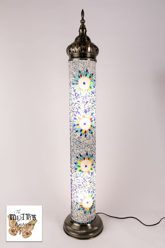 Tall Moroccan Floor Lamp (Light/Dark Blue Stars)