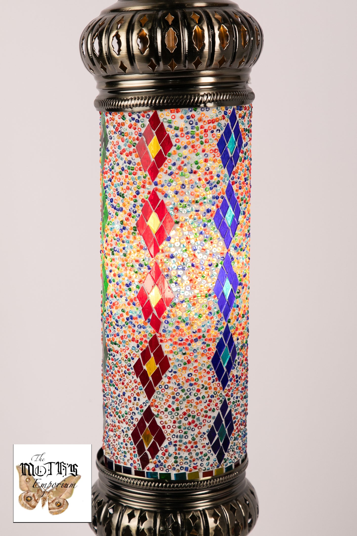 Moroccan Lantern Table lamp Large (Multicoloured Diamonds)