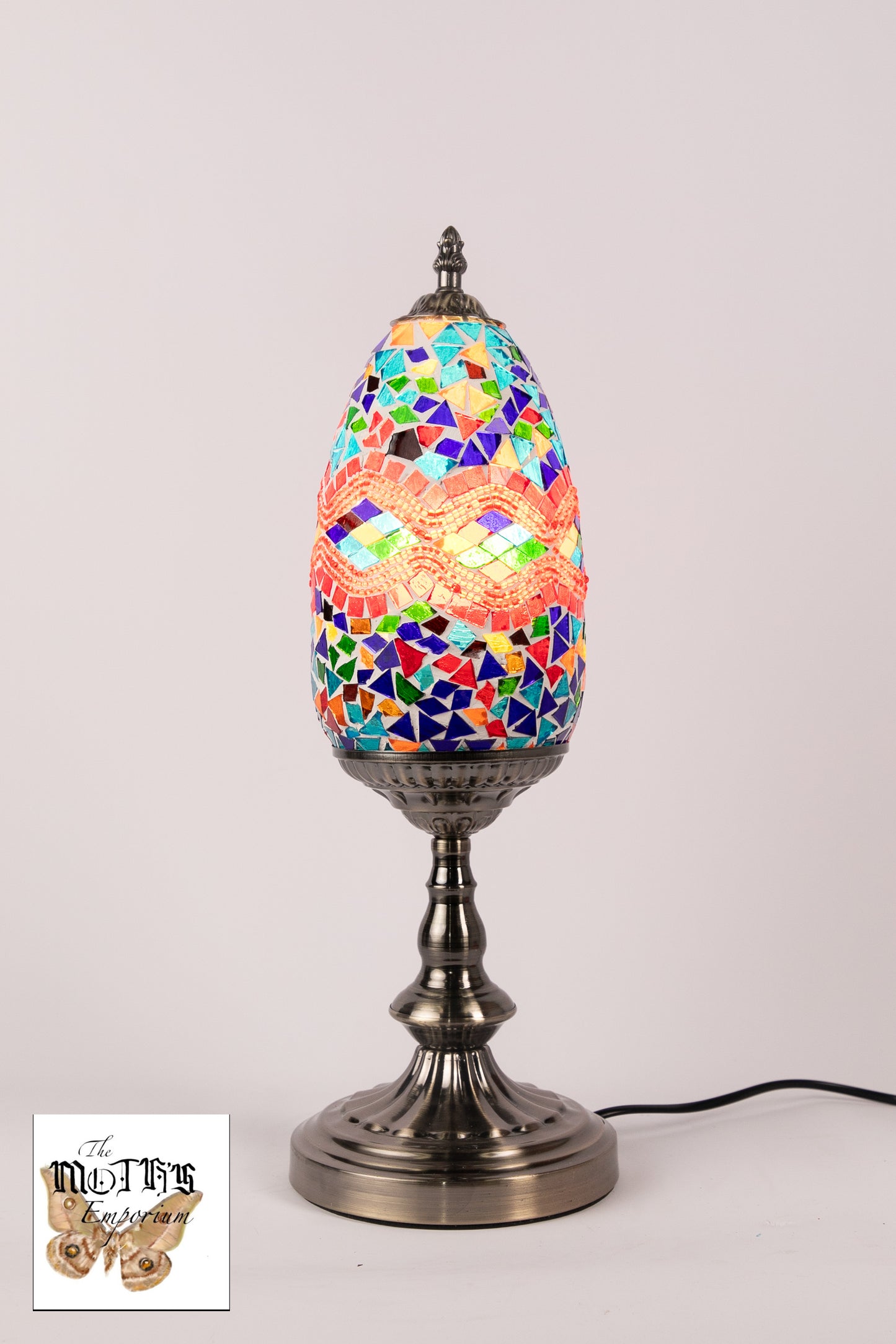 Egg Mosaic Table Lamp (Multicoloured Waves)