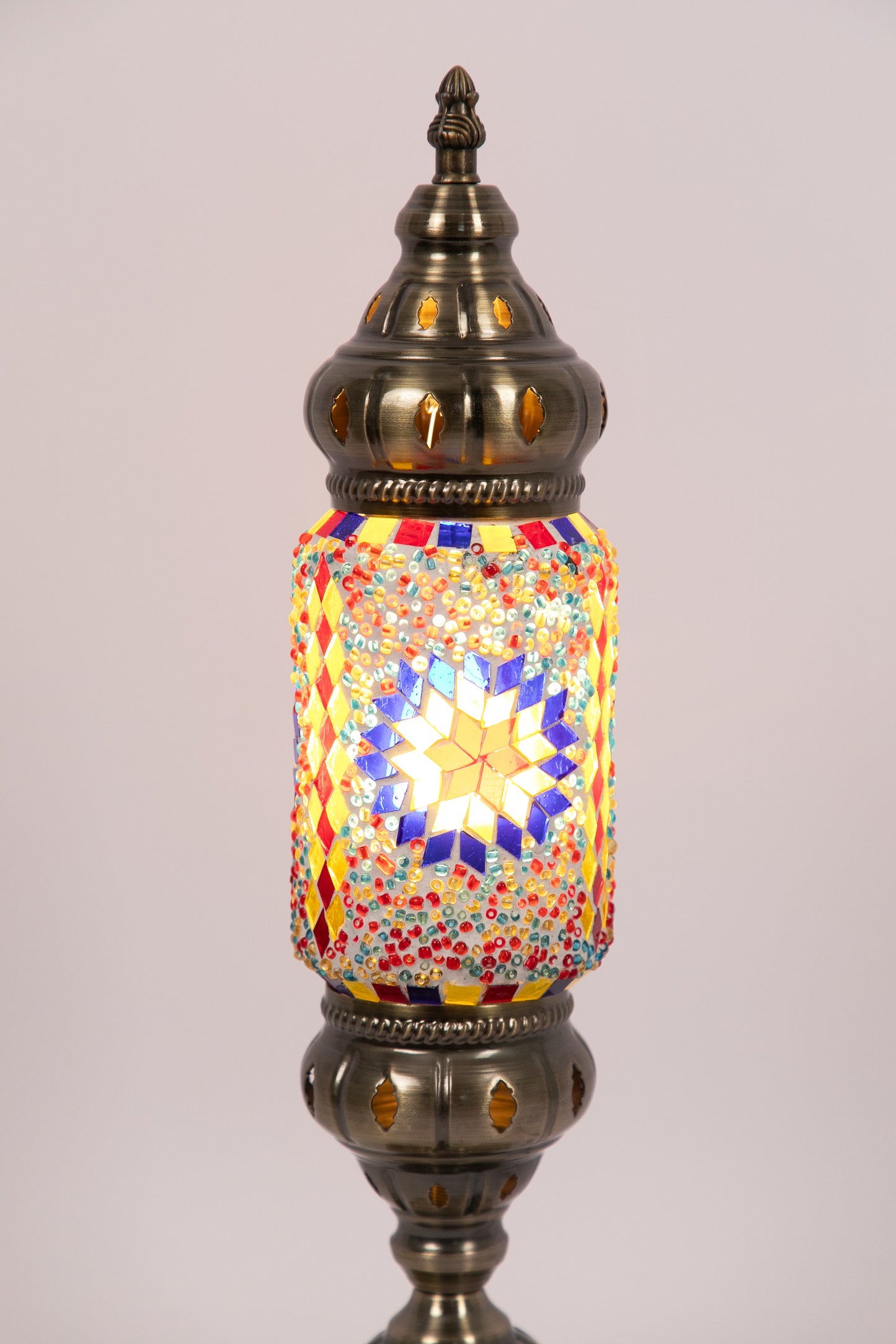 Moroccan Lantern Table lamp Small (Red/Yellow/Blue Star)