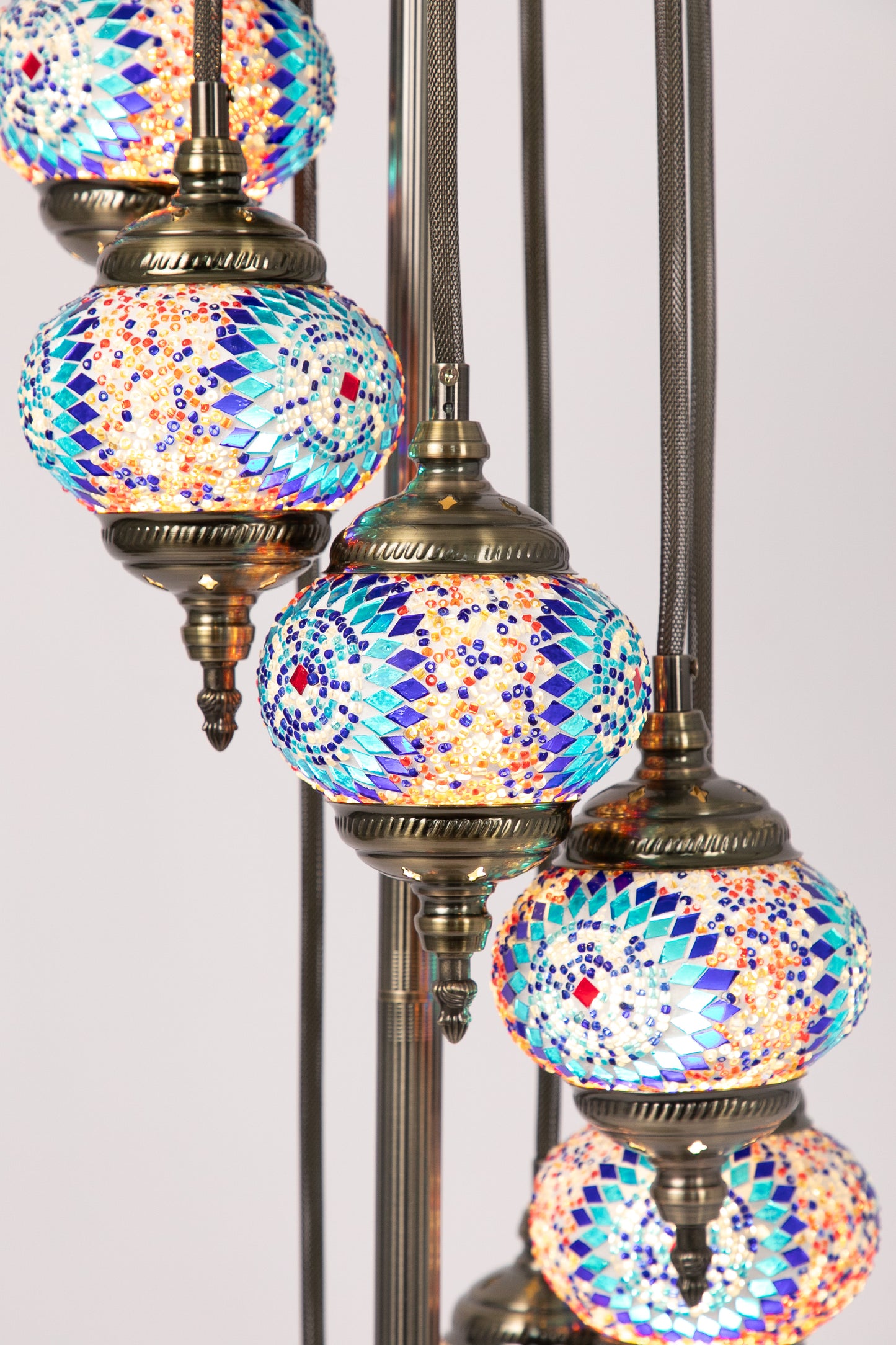 7 Globe Moroccan Table Lamp (Blue Star)