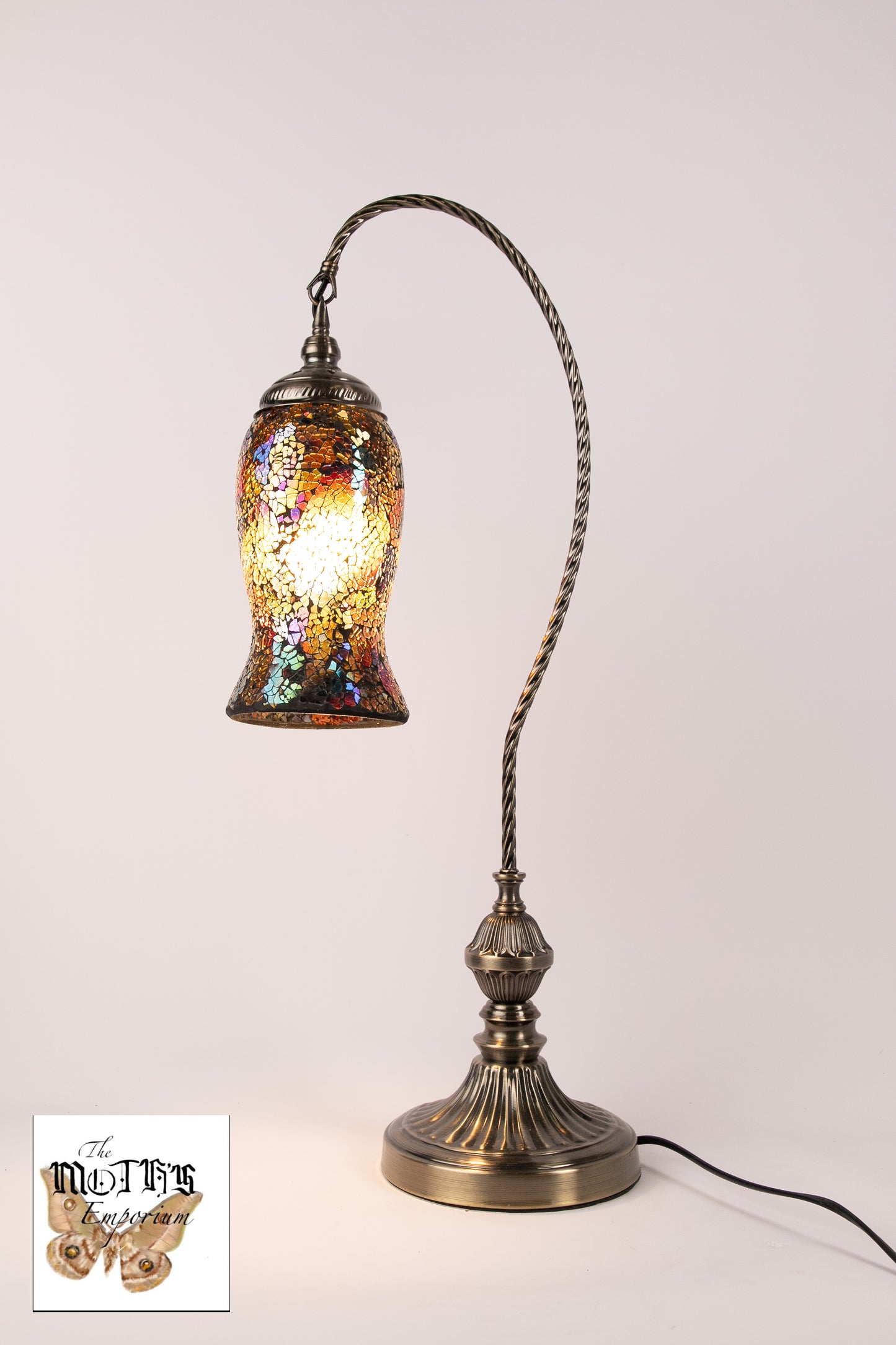 Flower Swan Neck Mosaic Table Lamp (Autumn Leaves)