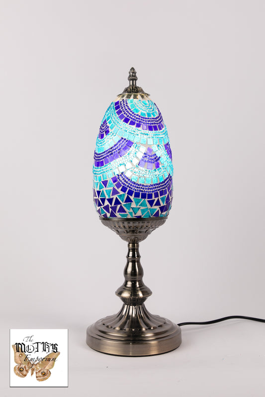 Egg Mosaic Table Lamp (Light/Dark Blue)