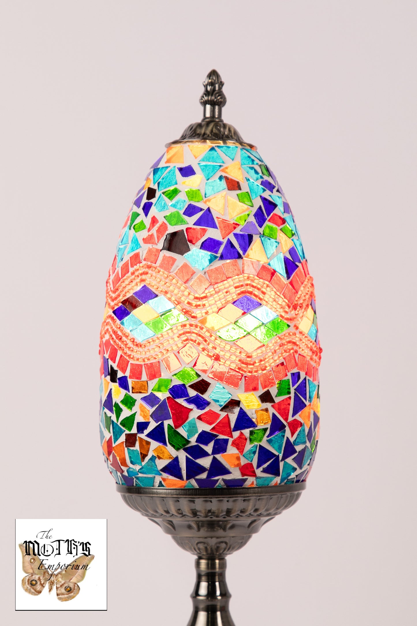 Egg Mosaic Table Lamp (Multicoloured Waves)