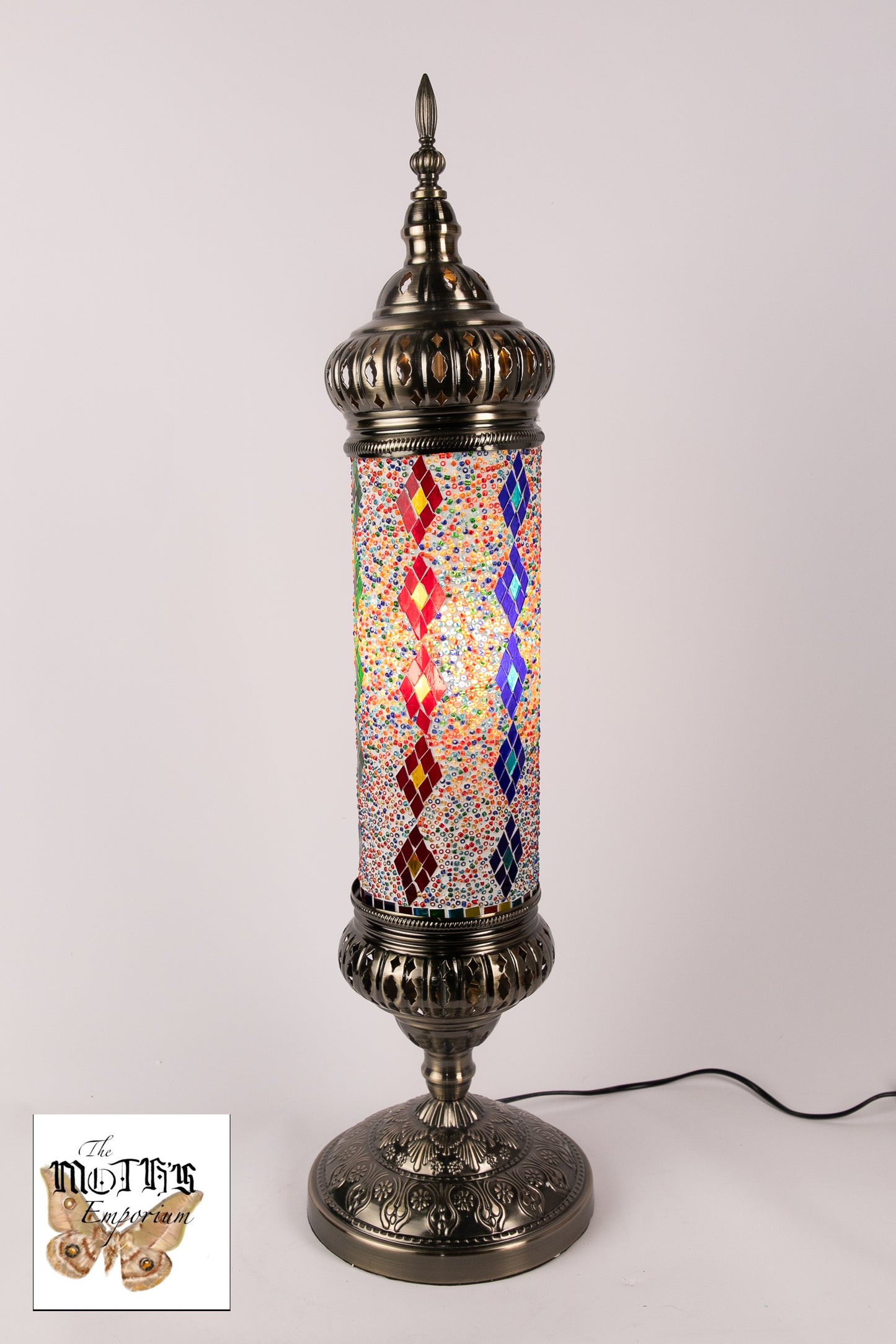 Moroccan Lantern Table lamp Large (Multicoloured Diamonds)