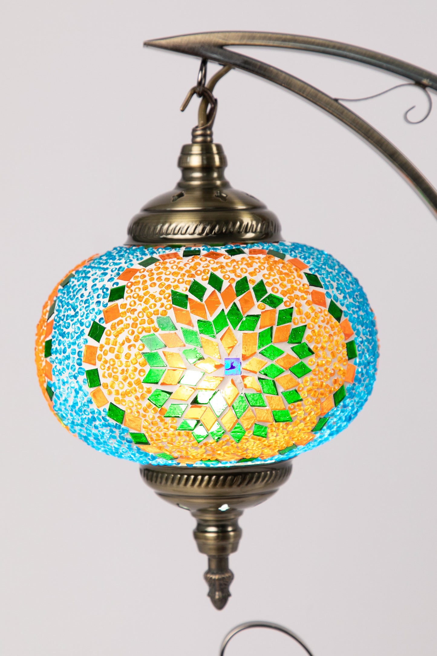 Moroccan Moon Table Lamp (Green/Orange Star)