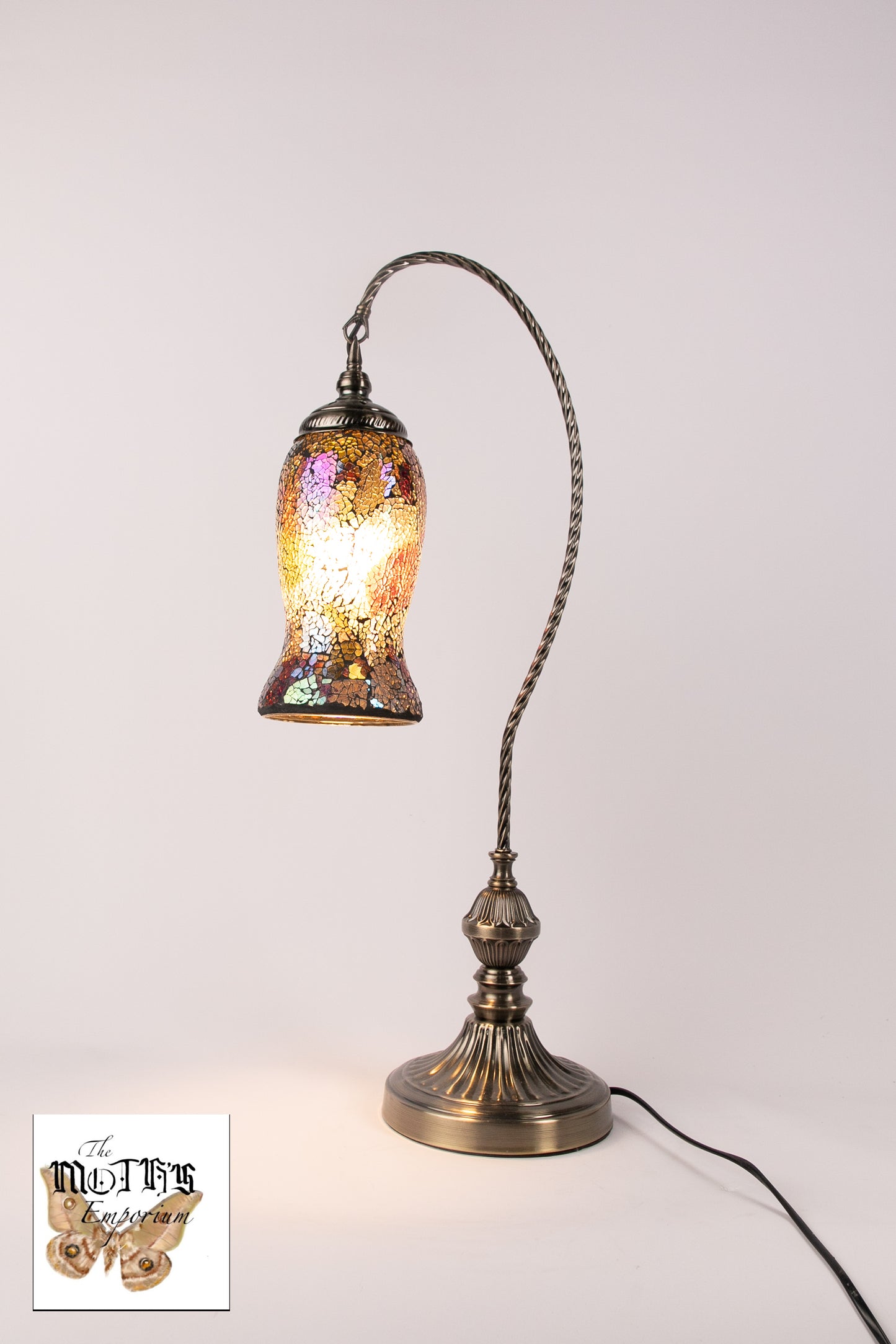 Flower Swan Neck Mosaic Table Lamp (Antique)