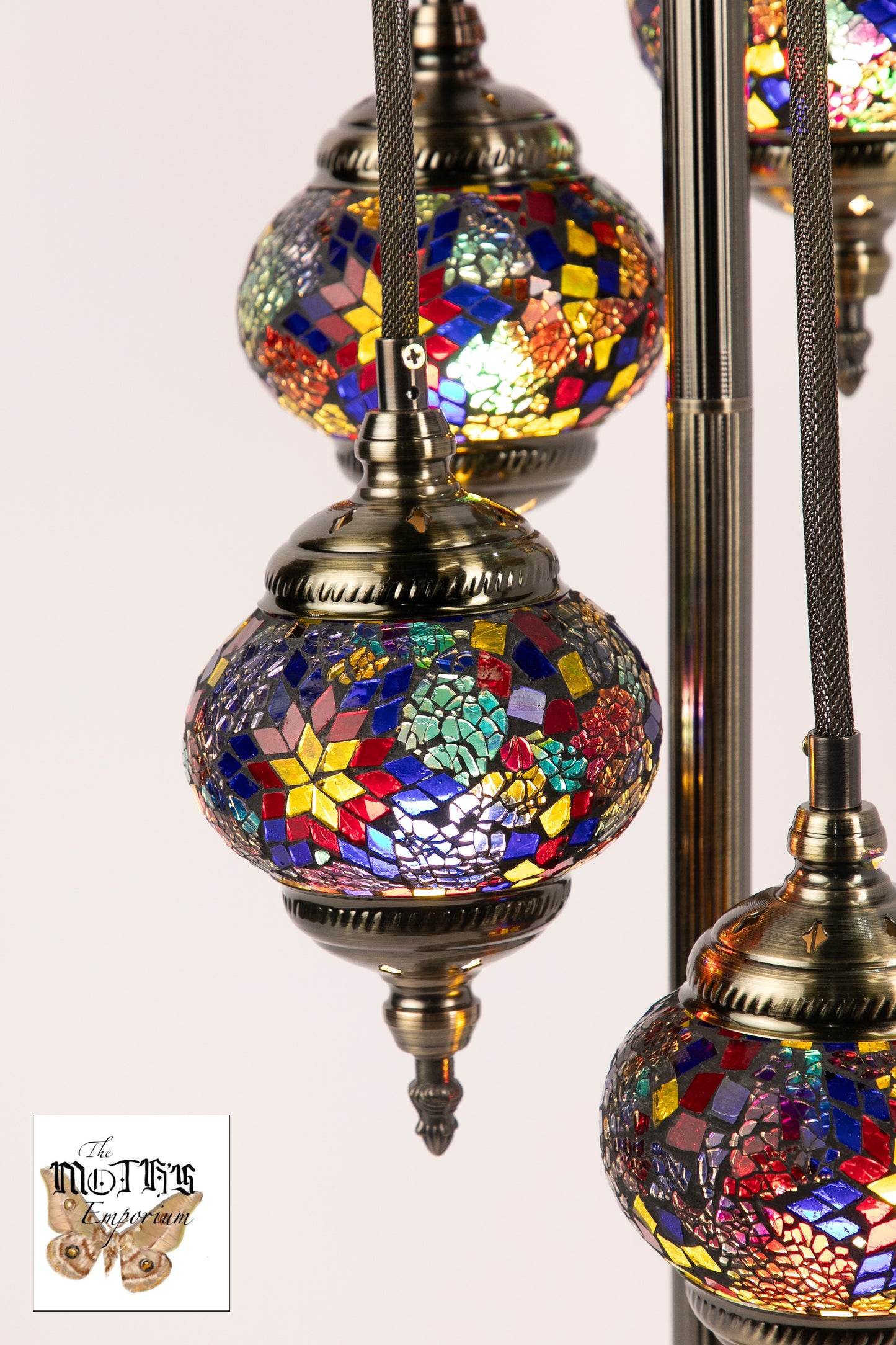 5 Globe Moroccan Table Lamp (Blue/Red/Gold Star)